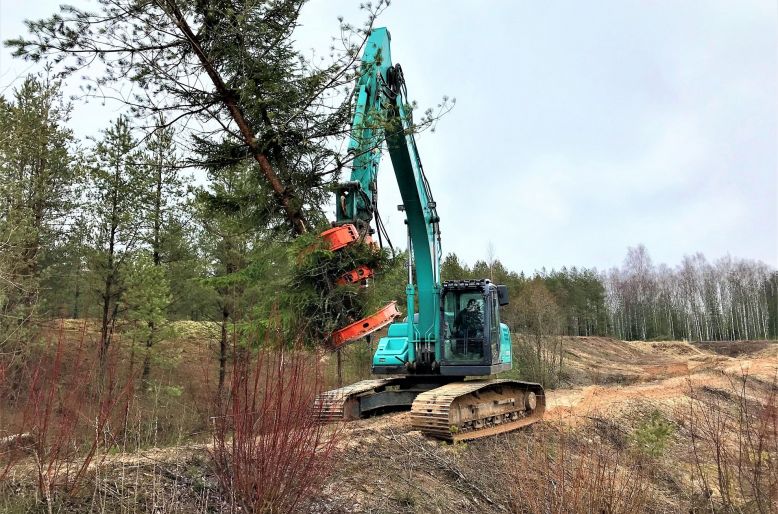 Ekskavatora ar kniebējgalvu pakalpojums